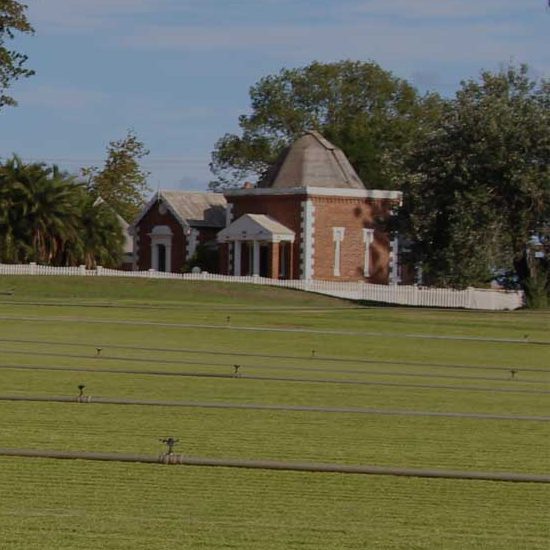 Picture of Tebutt observatory in Windsor with turf farm in front
